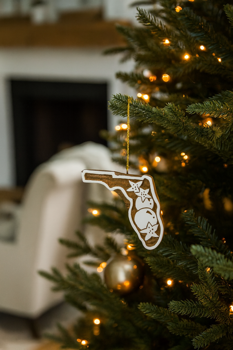 Florida State Orange Blossom Ornament, Alternate, color, Natural