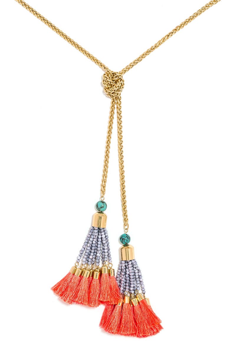 'Majorca' Lariat Necklace, Alternate, color, GOLD/ MULTI