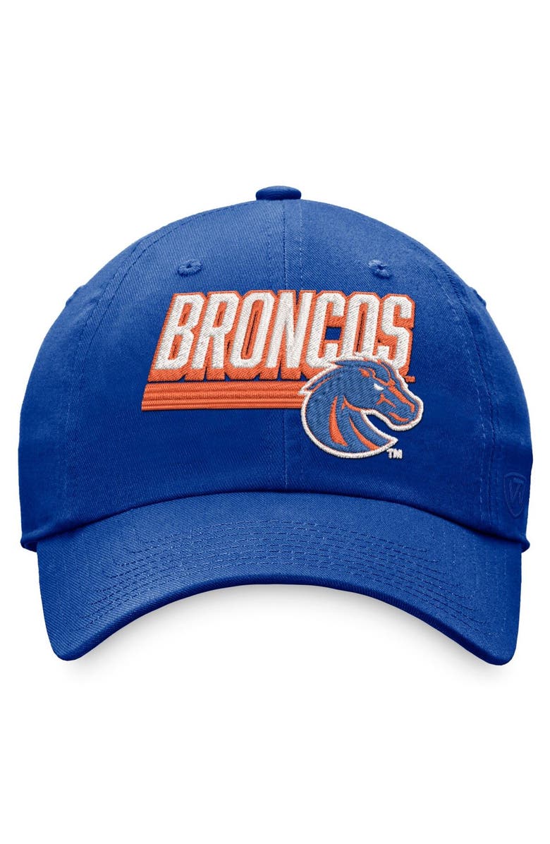 TOP OF THE WORLD Men's Top of the World Royal Boise State Broncos Slice Adjustable Hat, Alternate, color, 