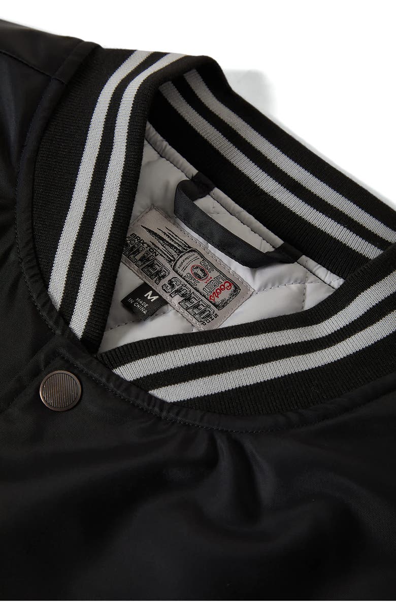 Brixton Coors Light<sup>®</sup> Silver Speed Shop Bomber Jacket, Alternate, color, Black/ Silver