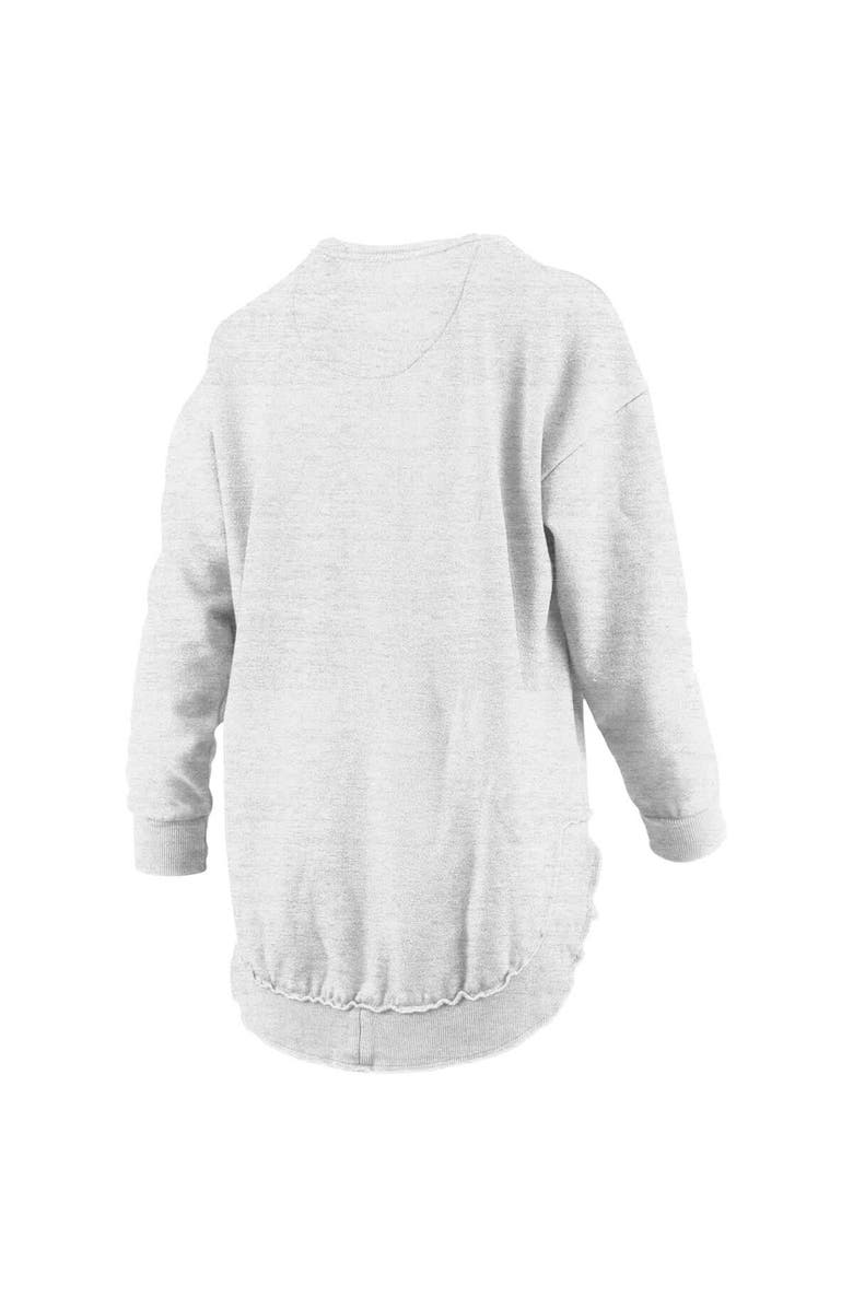 PRESSBOX Women's Pressbox Heather Gray Michigan Wolverines Field Day Melange Poncho Pullover Sweatshirt, Alternate, color, Heather Gray