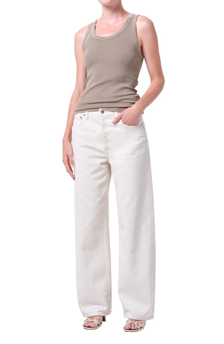 AGOLDE Poppy Scoop Neck Rib Tank, Alternate, color, Trail Khaki Tan