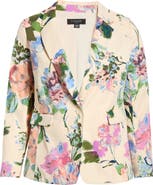 Tahari ASL Floral One-Button Blazer
