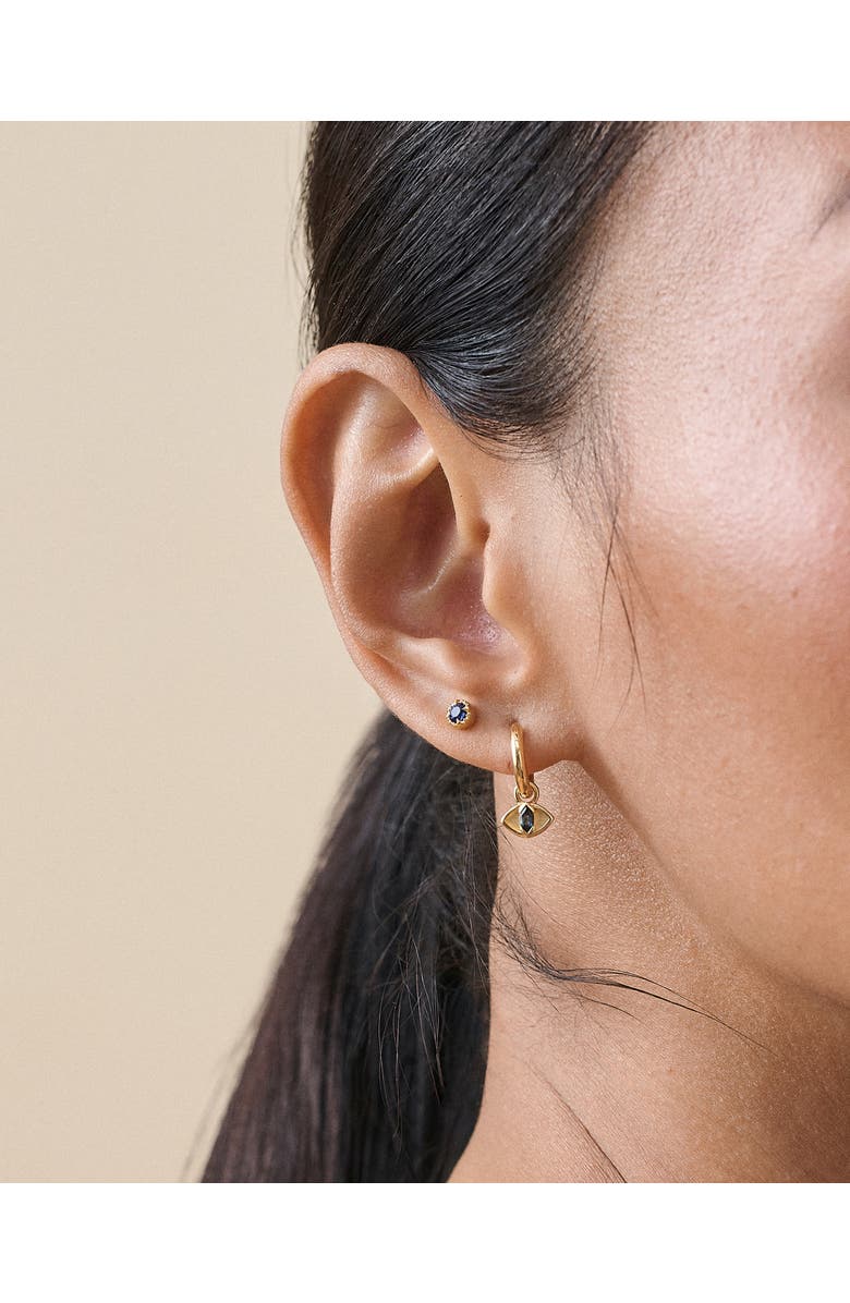 Edge of Ember Evil Eye Huggie Earrings, Alternate, color, Evil Eye