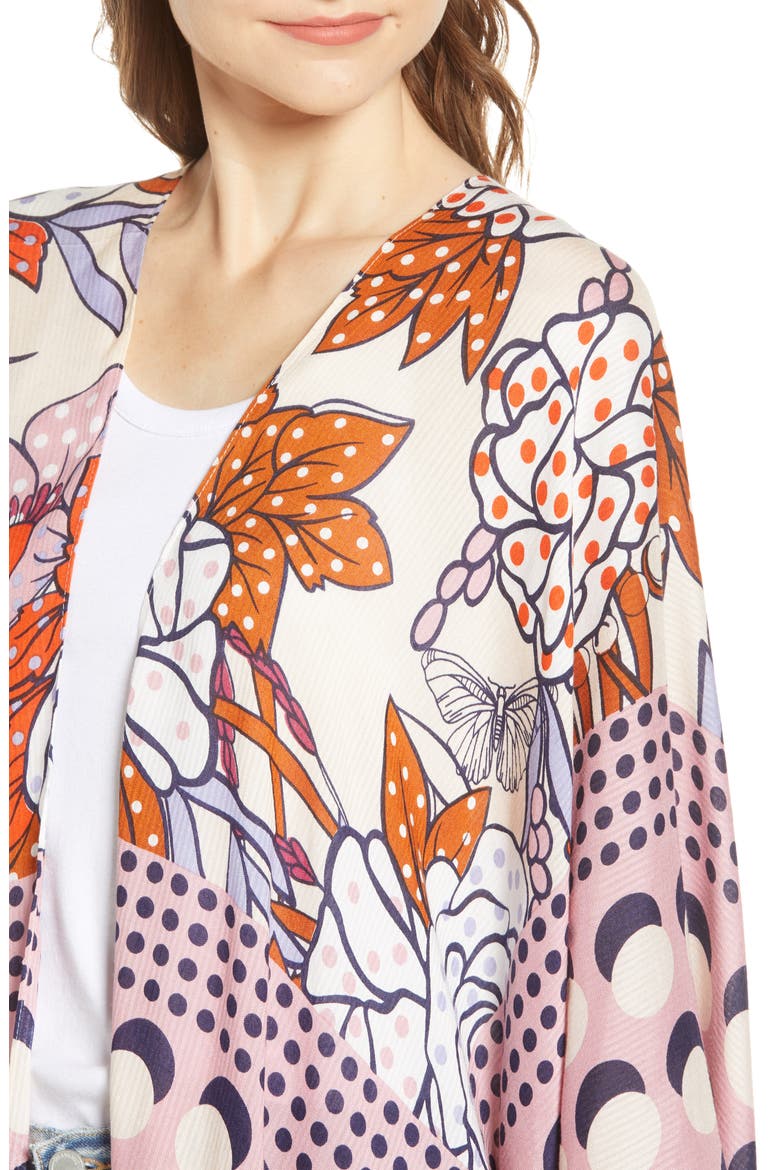 Floral Dot Ruana, Alternate, color, YELLOW MULTI