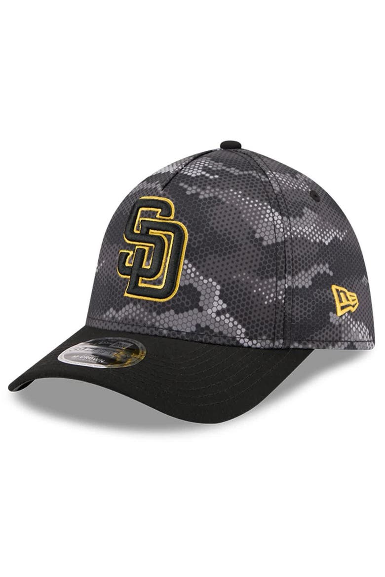 Men's New Era Black San Diego Padres Camo 39THIRTY A-Frame Flex Hat, Main, color, Black