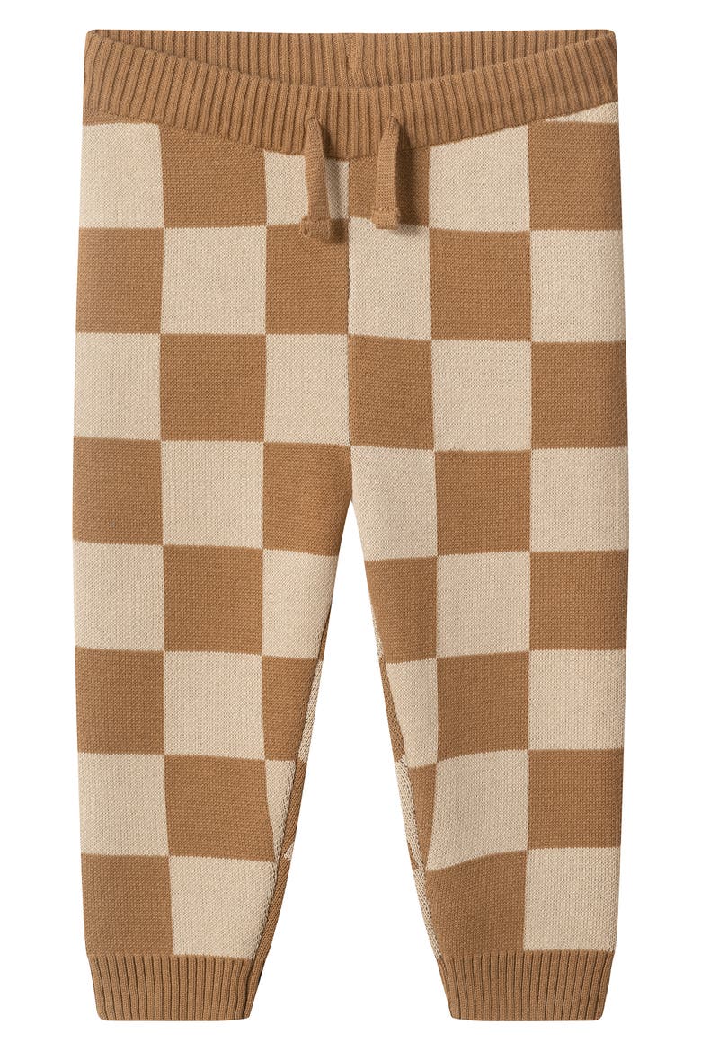 Halloween Checkered Sweater and Pants Set, Alternate, color, BROWN TURKEY