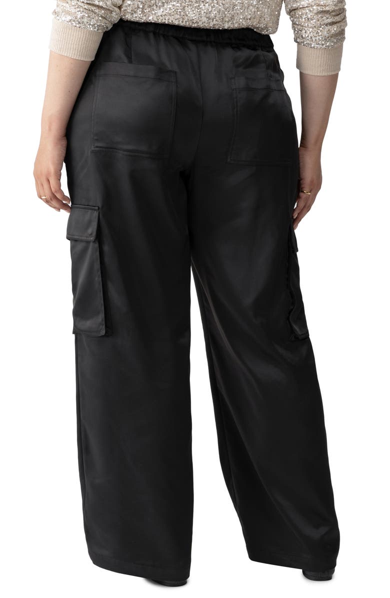 Sanctuary Satin Cargo Parachute Pants, Alternate, color, 