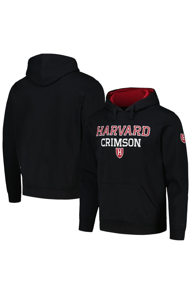 COLOSSEUM Men's Colosseum Black Harvard Crimson Sunrise Pullover Hoodie, Main, color, Black