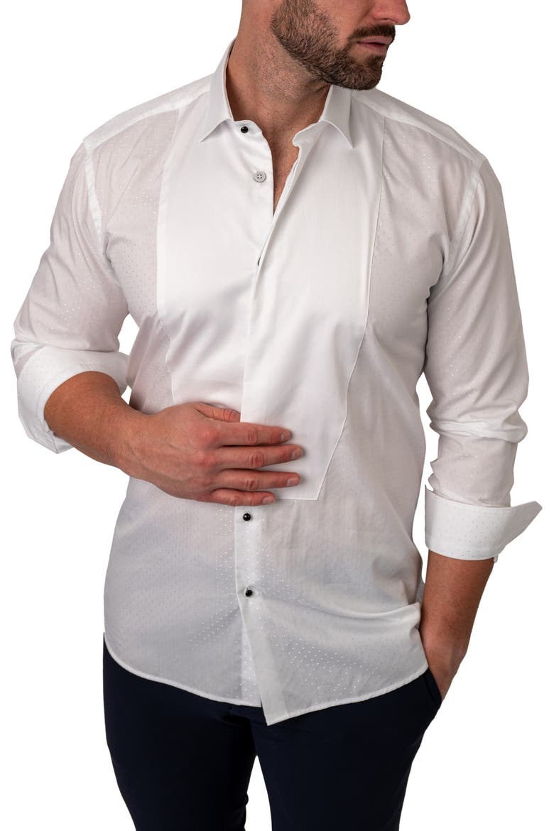 Fibonacci Dots Contemporary Fit Button-Up Shirt, Alternate, color, WHITE