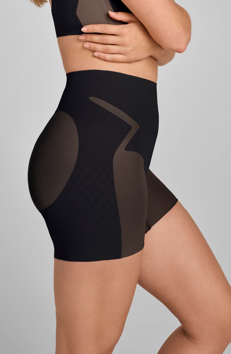 Honeylove Meshsculpt Mid Rise Shaper Shorts, Alternate, color, Vamp