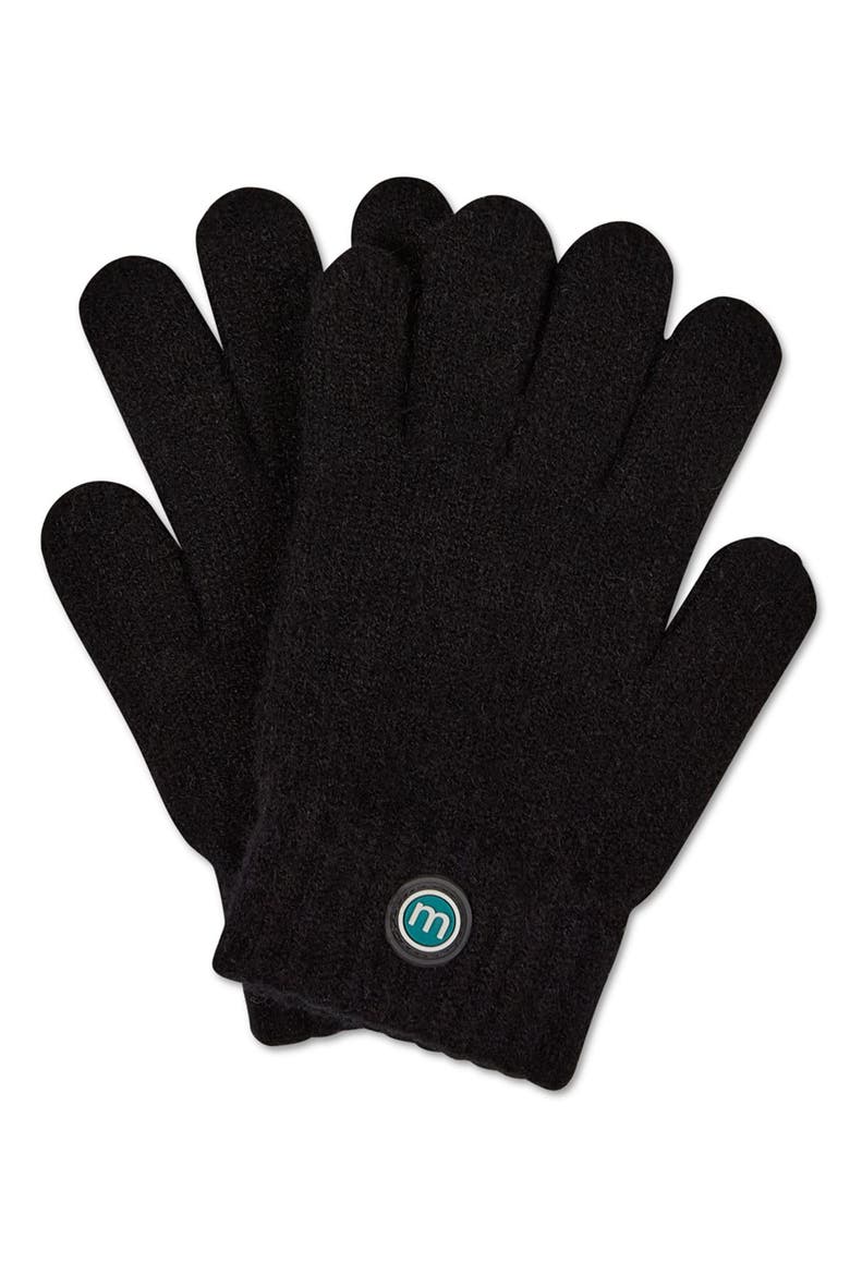 Kids' Knit in Bow Gloves, Alternate, color, Black