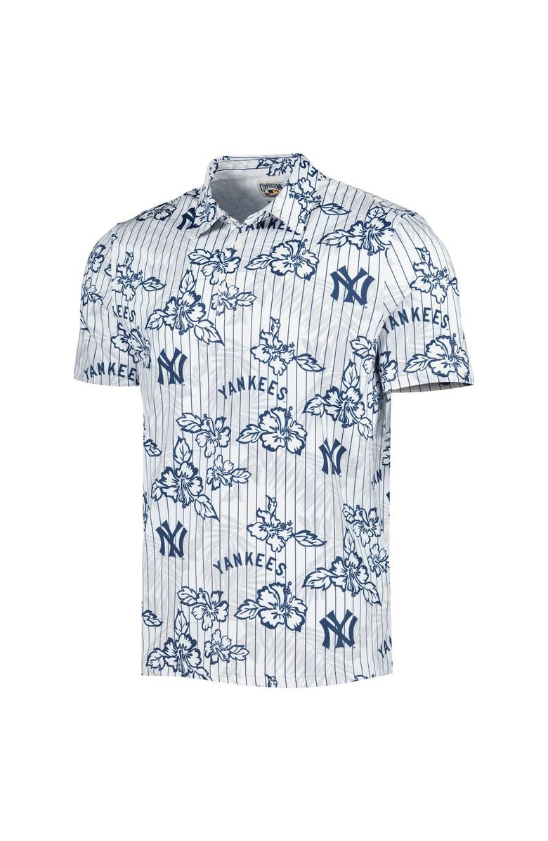 Reyn Spooner Men's Reyn Spooner White New York Yankees Cooperstown Collection Puamana Print Polo, Alternate, color, White