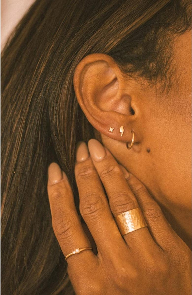 MADE BY MARY Star Stud Earrings, Alternate, color, Gold Vermeil