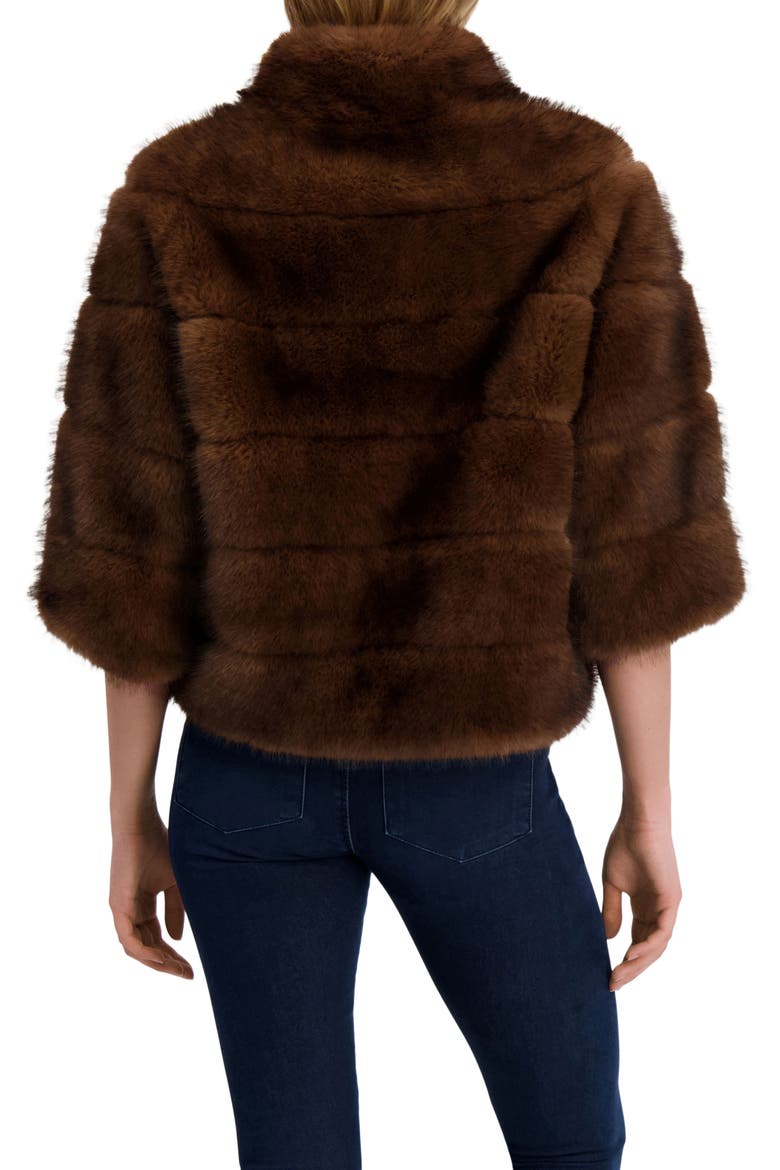 Fur-Free Sable (Faux Fur) Jacket, Alternate, color, BROWN