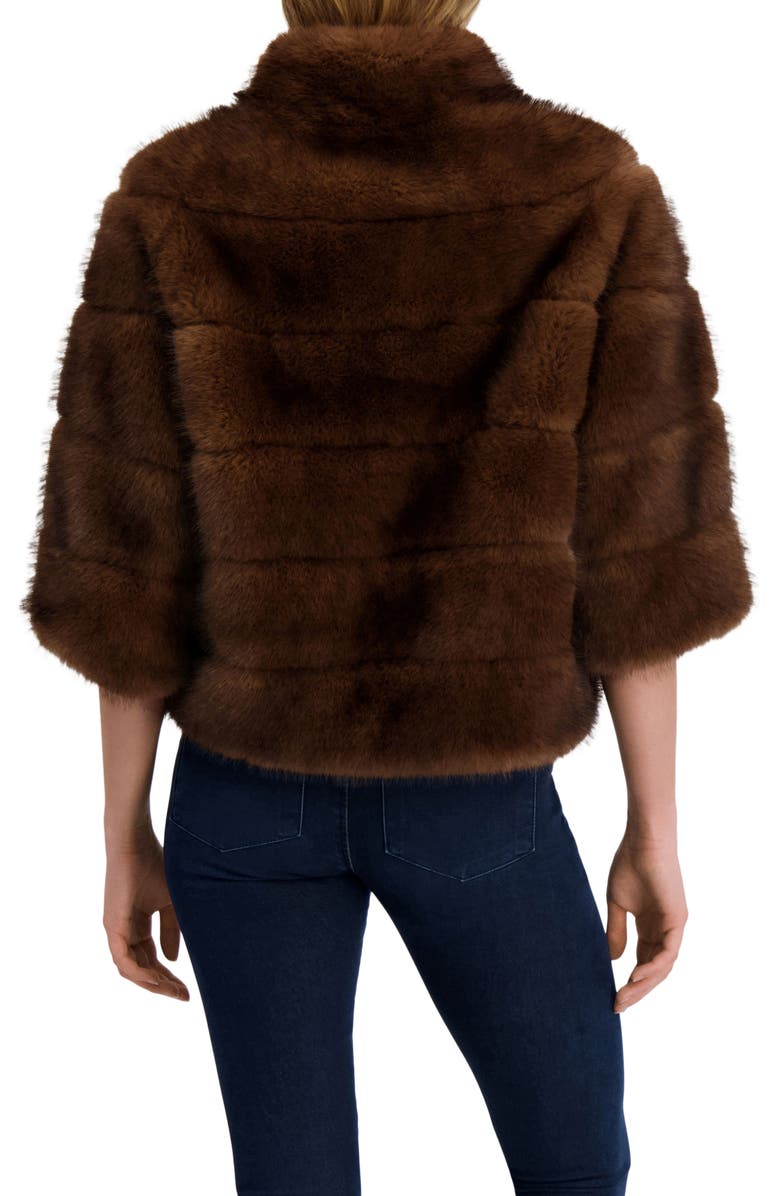 Lyla Grant Fur-Free Sable (Faux Fur) Jacket, Alternate, color, Brown
