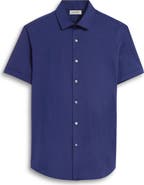 Bugatchi Miles OoohCotton® Solid Short Sleeve Button-Up Shirt