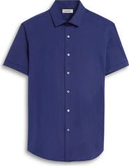 Bugatchi Miles OoohCotton® Solid Short Sleeve Button-Up Shirt