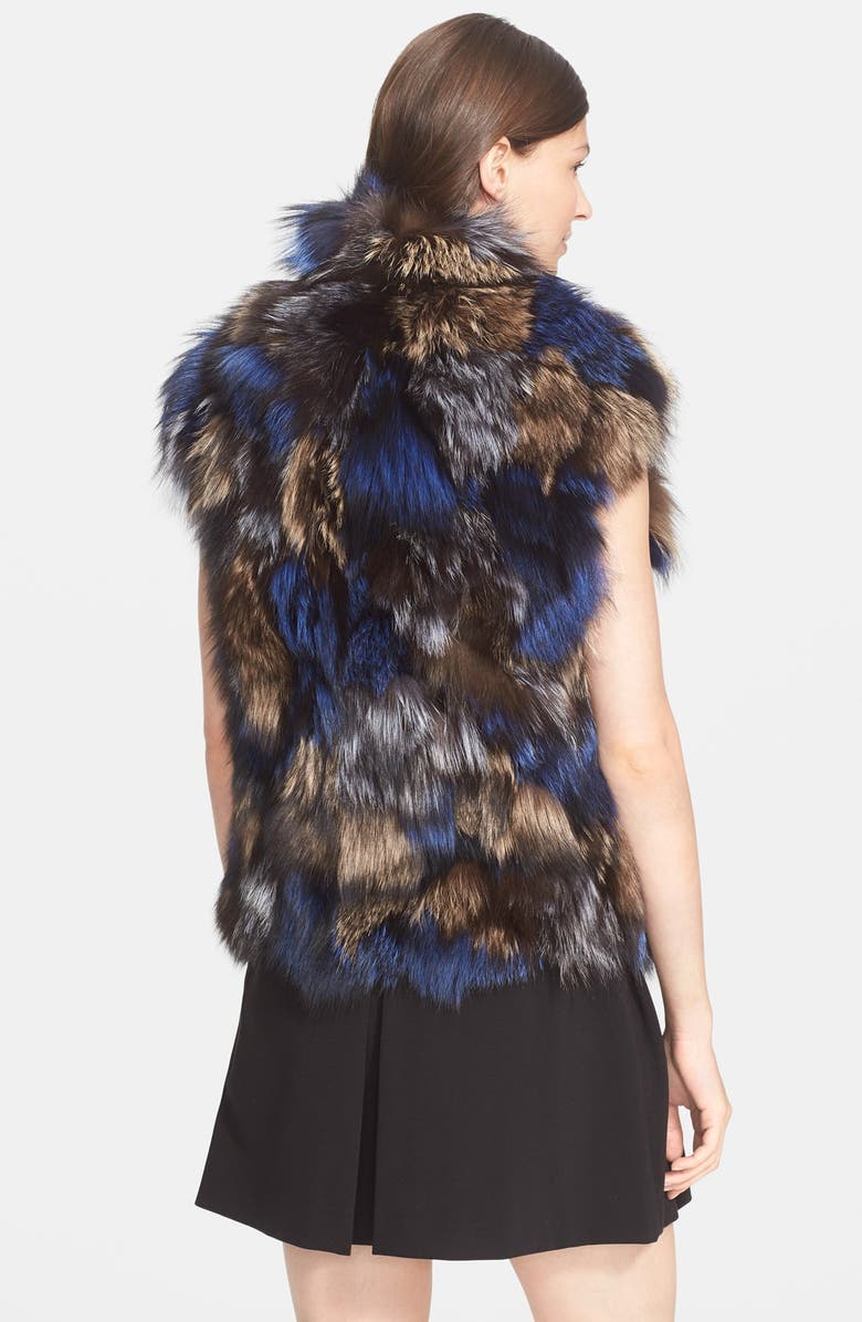 Vince Multicolor Genuine Fox Fur Vest, Alternate, color, 