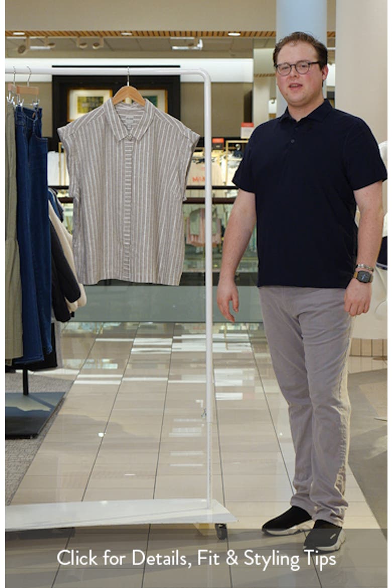 Stripe Cotton & Linen Blend Button-Up Resort Shirt video