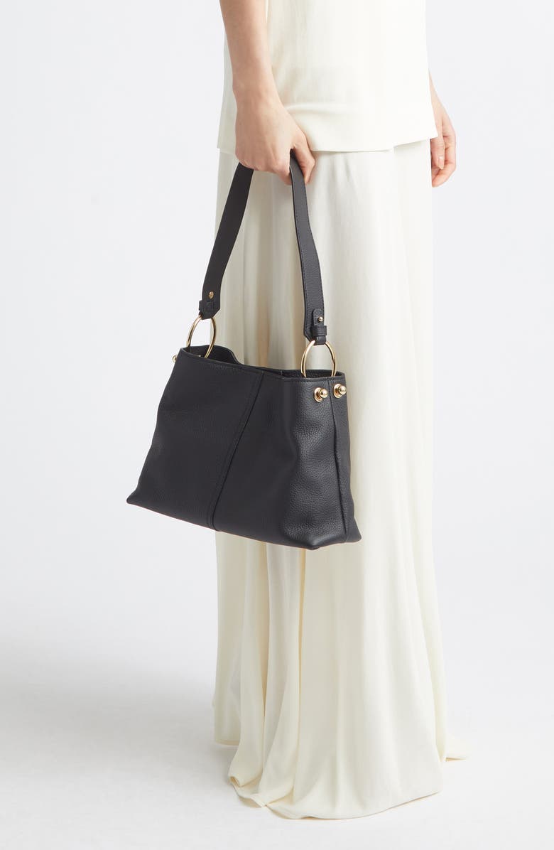 Strathberry Lana Leather Hobo Bag, Alternate, color, Black