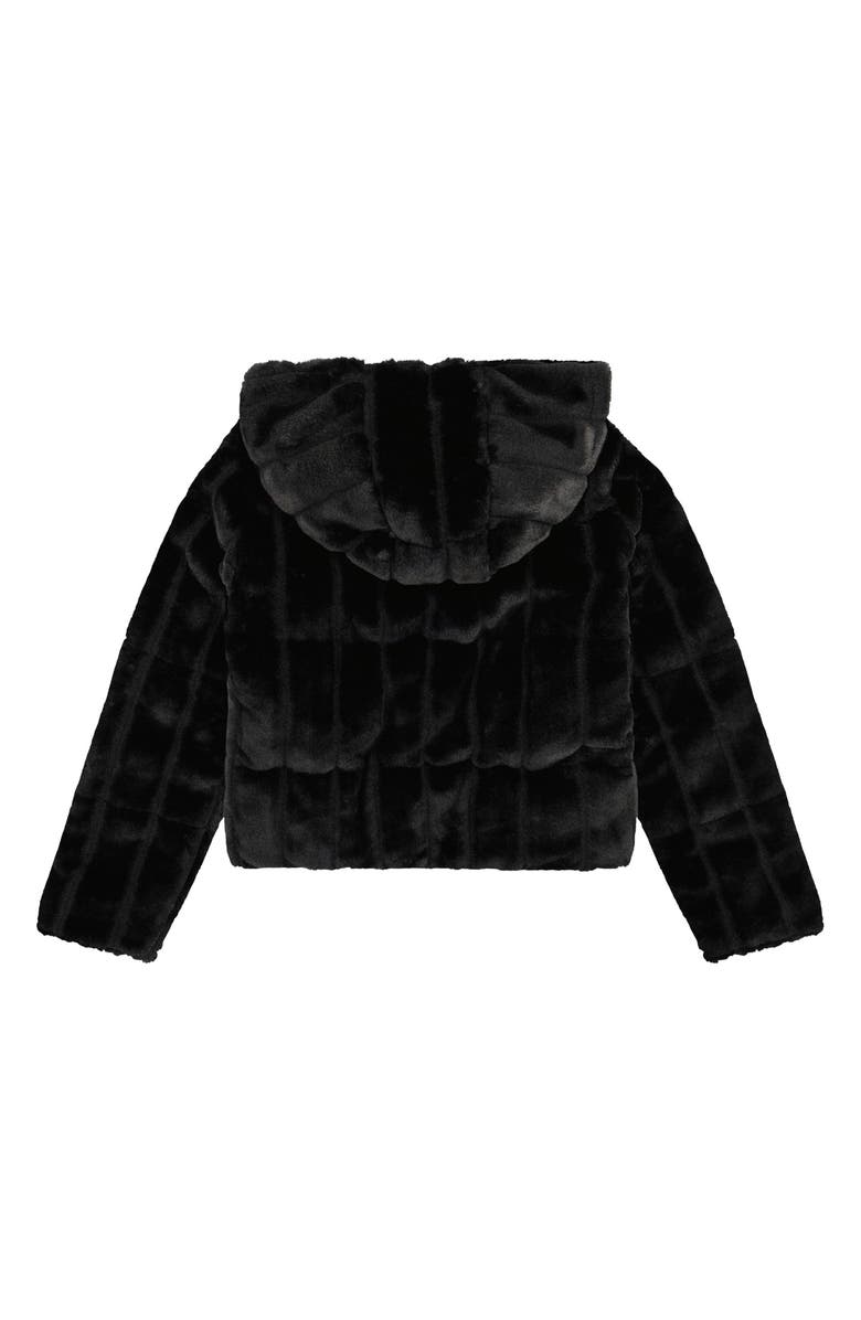 Sam Edelman Kids' Vertical Blocks Faux Fur Reversible Jacket, Alternate, color, Black