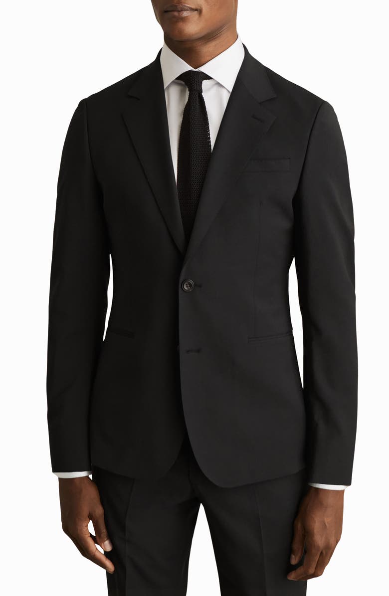 Reiss Promise Wool Blend Sport Coat, Main, color, Black