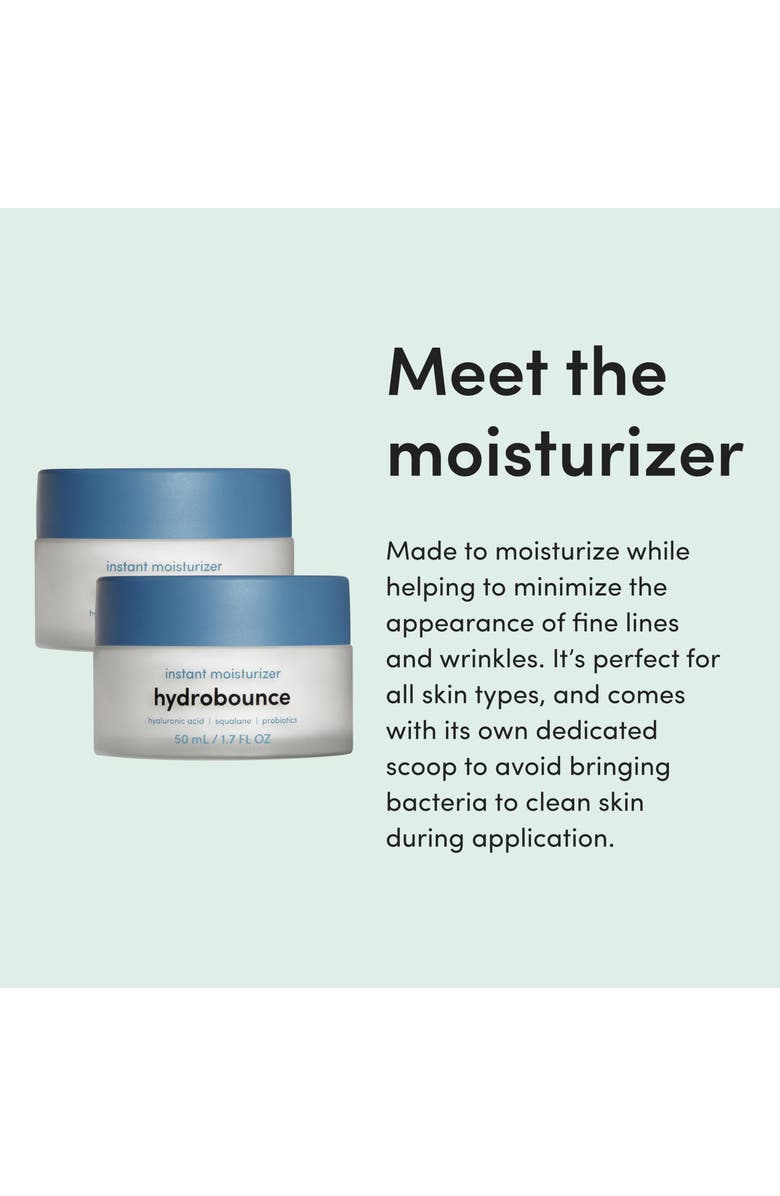 HIMS & HERS Hydrobounce Instant Moisturizer Lightweight, Smoothing, Squalane & Hyaluronic Acid Cream with Probiotics, Alternate, color, Blue