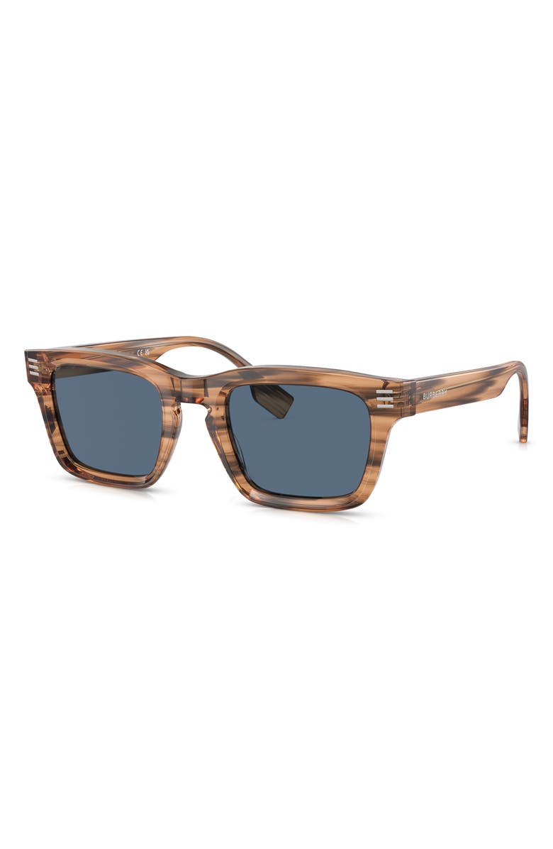 Burberry 51mm Rectangular Sunglasses, Alternate, color, Brown
