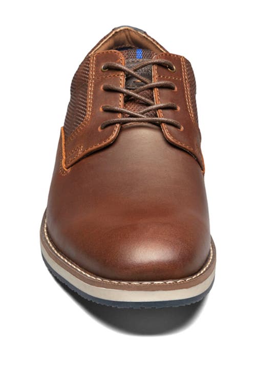 Nunn Bush Circuit Leather Plain Toe Derby In Brandy