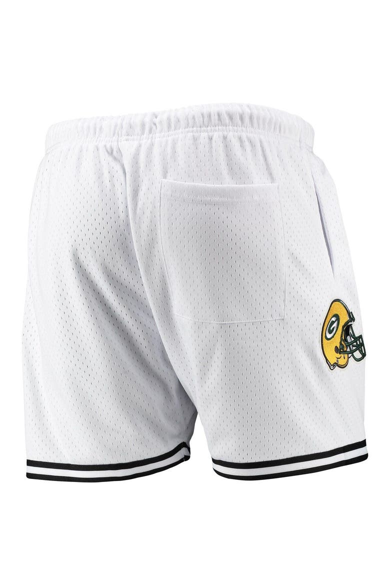 Men's Pro Standard White/Black Green Bay Packers Mesh Shorts, Alternate, color, White