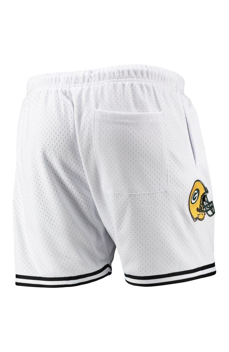 PRO STANDARD Men's Pro Standard White/Black Green Bay Packers Mesh Shorts, Alternate, color, White