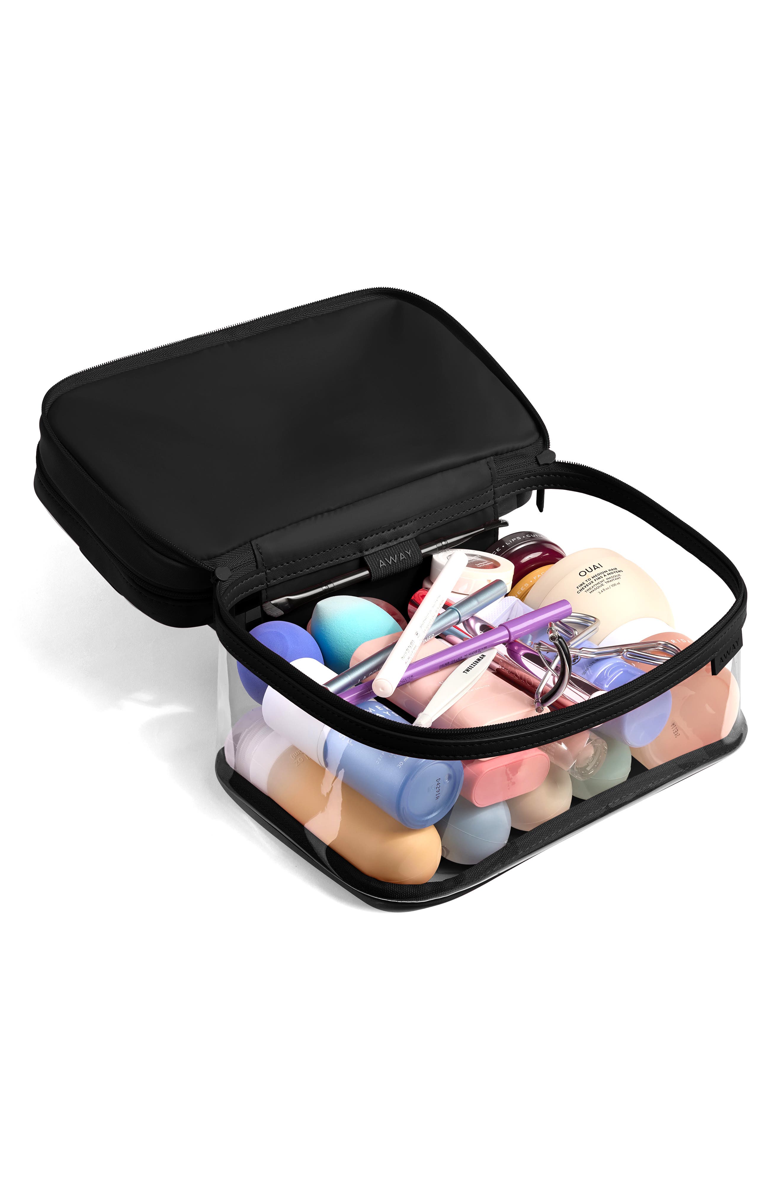 Clear Cosmetics Case, Alternate, color, JET BLACK