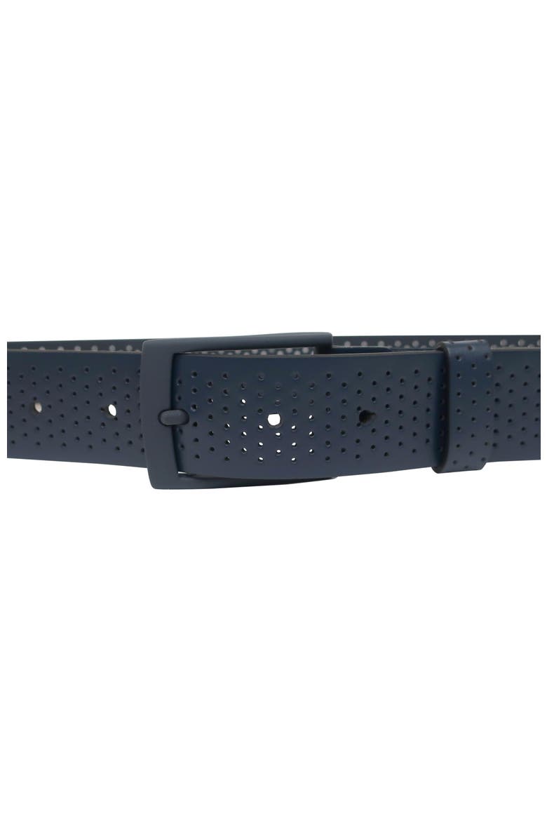 Comfort Stretch Perforated Leather Golf Belt, Alternate, color, Navy