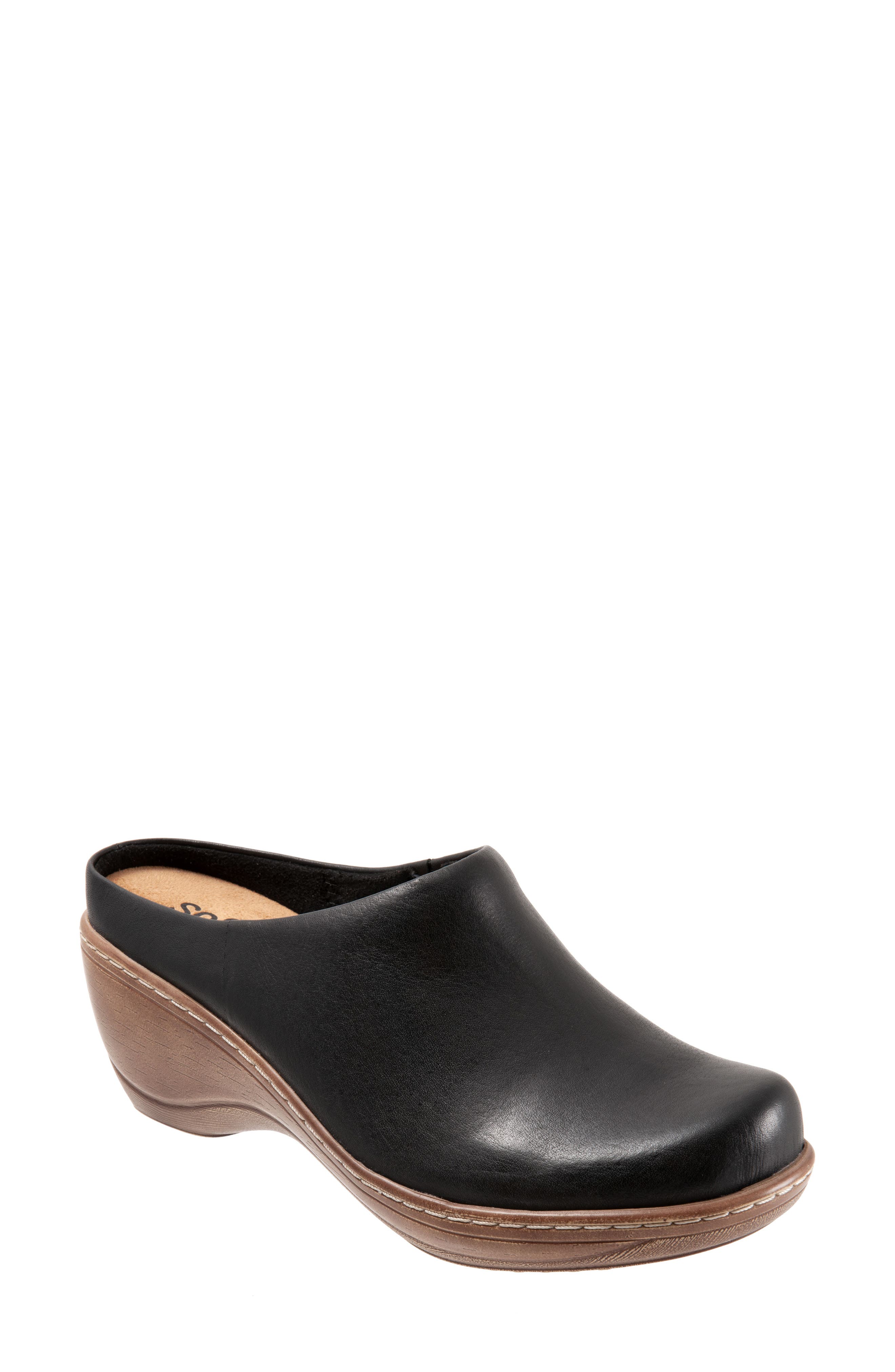 SoftWalk<sup>®</sup> Madison Clog, Main, color, Black Leather