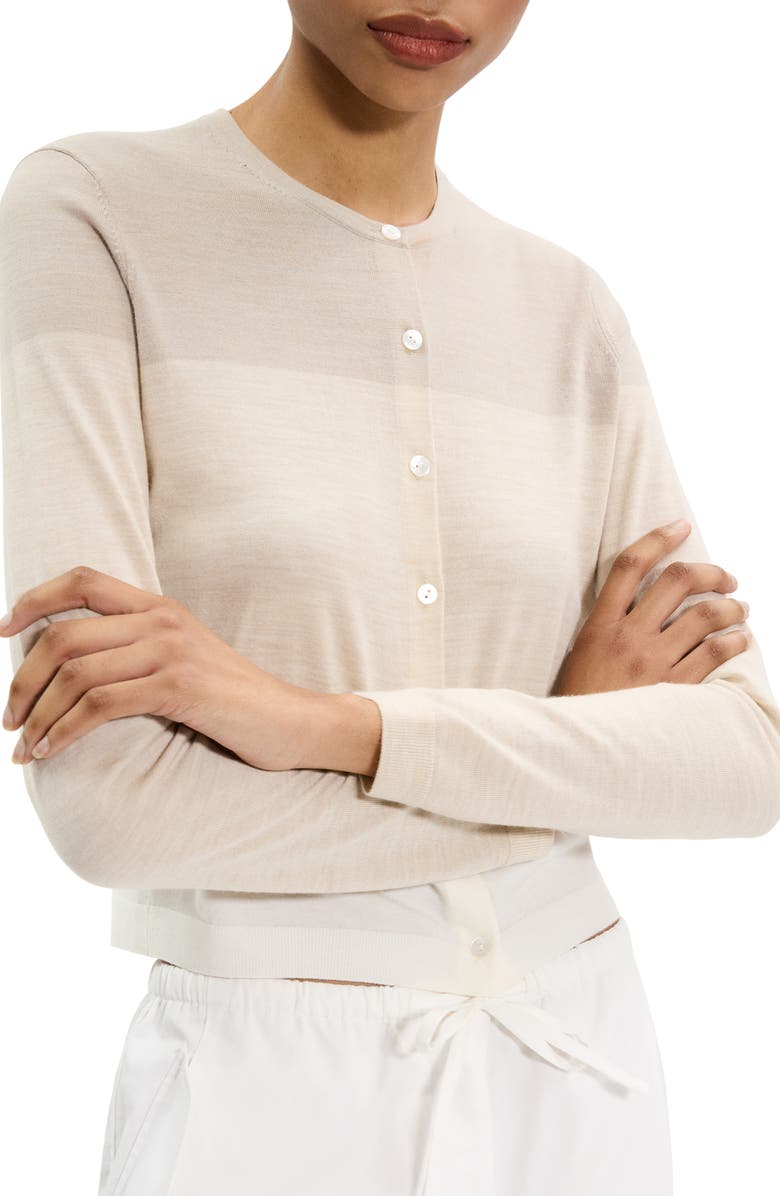 Theory Colorblock Merino Wool Cardigan, Alternate, color, 
