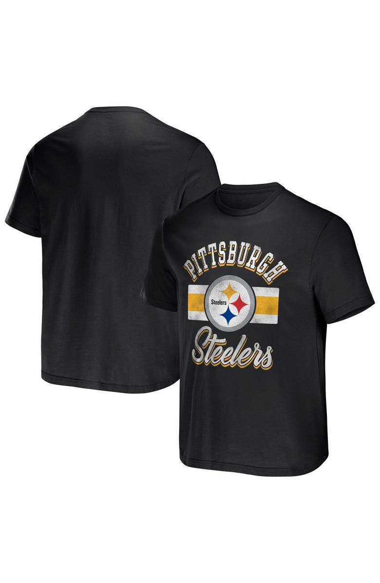 NFL X DARIUS RUCKER Men's NFL x Darius Rucker Collection by Fanatics Black Pittsburgh Steelers Stripe T-Shirt, Main, color,