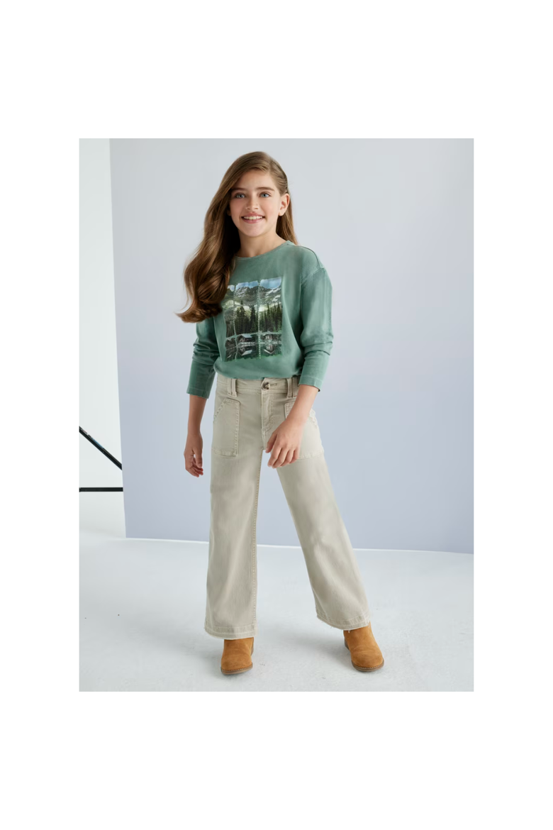 Flared Twill Pants, Alternate, color, Greige
