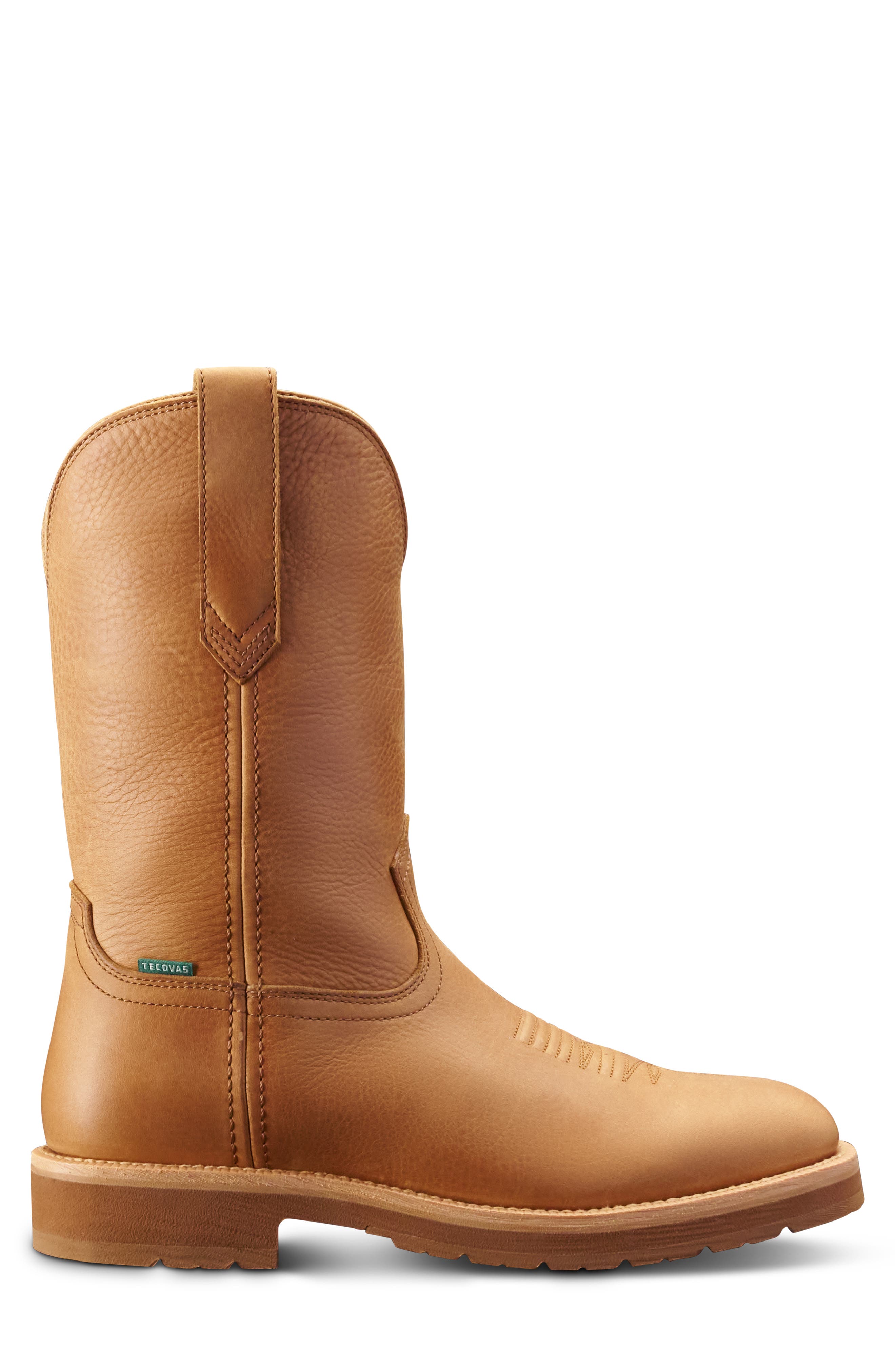 The Rugged Square Toe Leather Western Boot, Alternate, color, LIGHT TAN COWHIDE