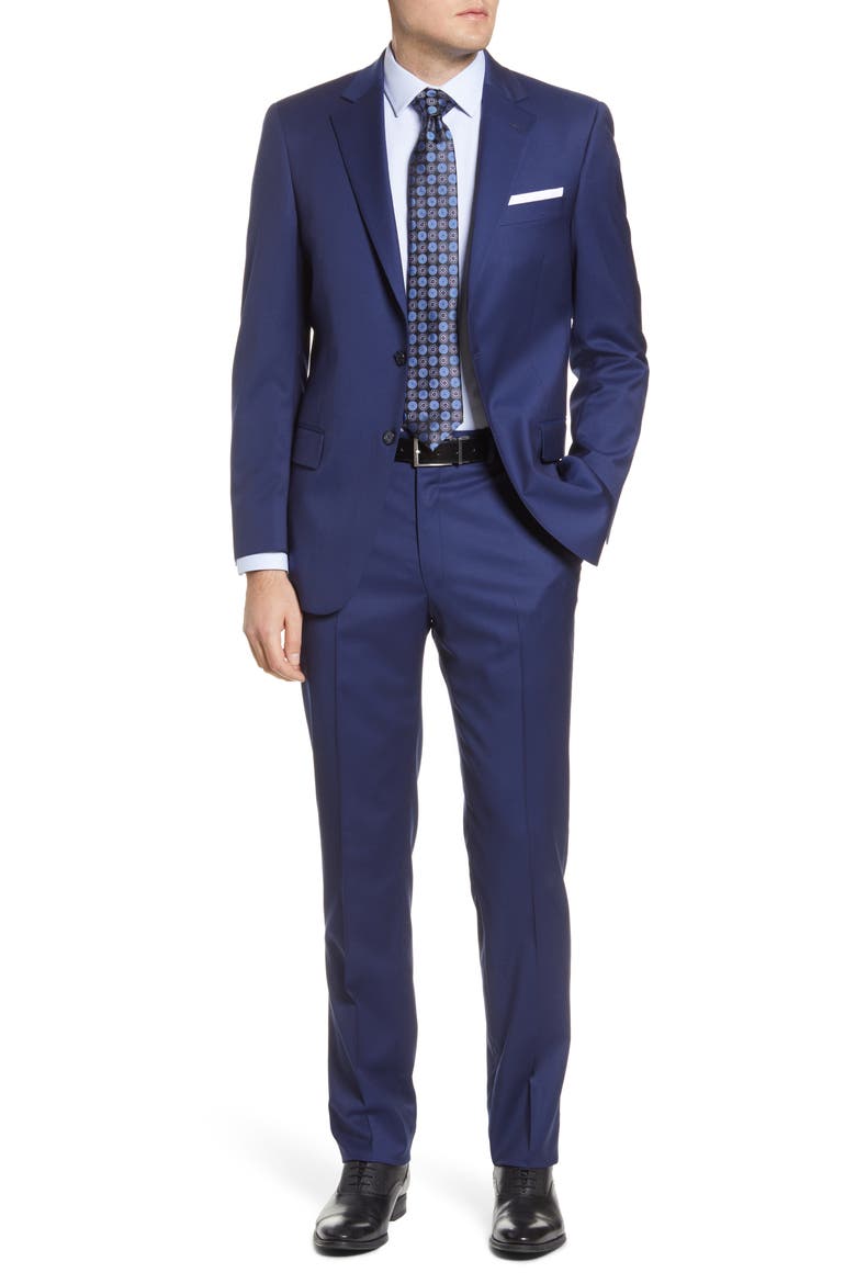 New York Classic Fit Solid Stretch Wool Suit, Main, color, NAVY