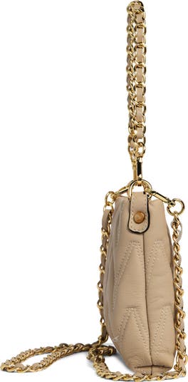 Vanille Diamond Quilted Leather Shoulder Bag