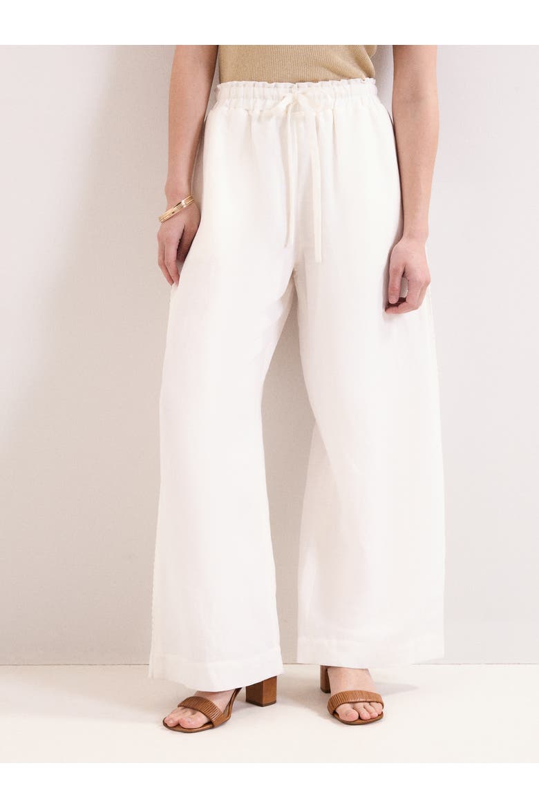 Rowan Wide Leg Linen Trousers, Alternate, color, White