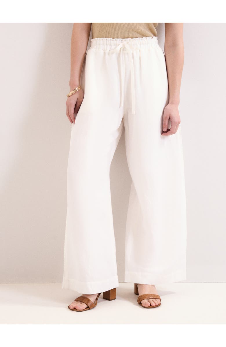 Phase Eight Rowan Wide Leg Linen Trousers, Alternate, color, White