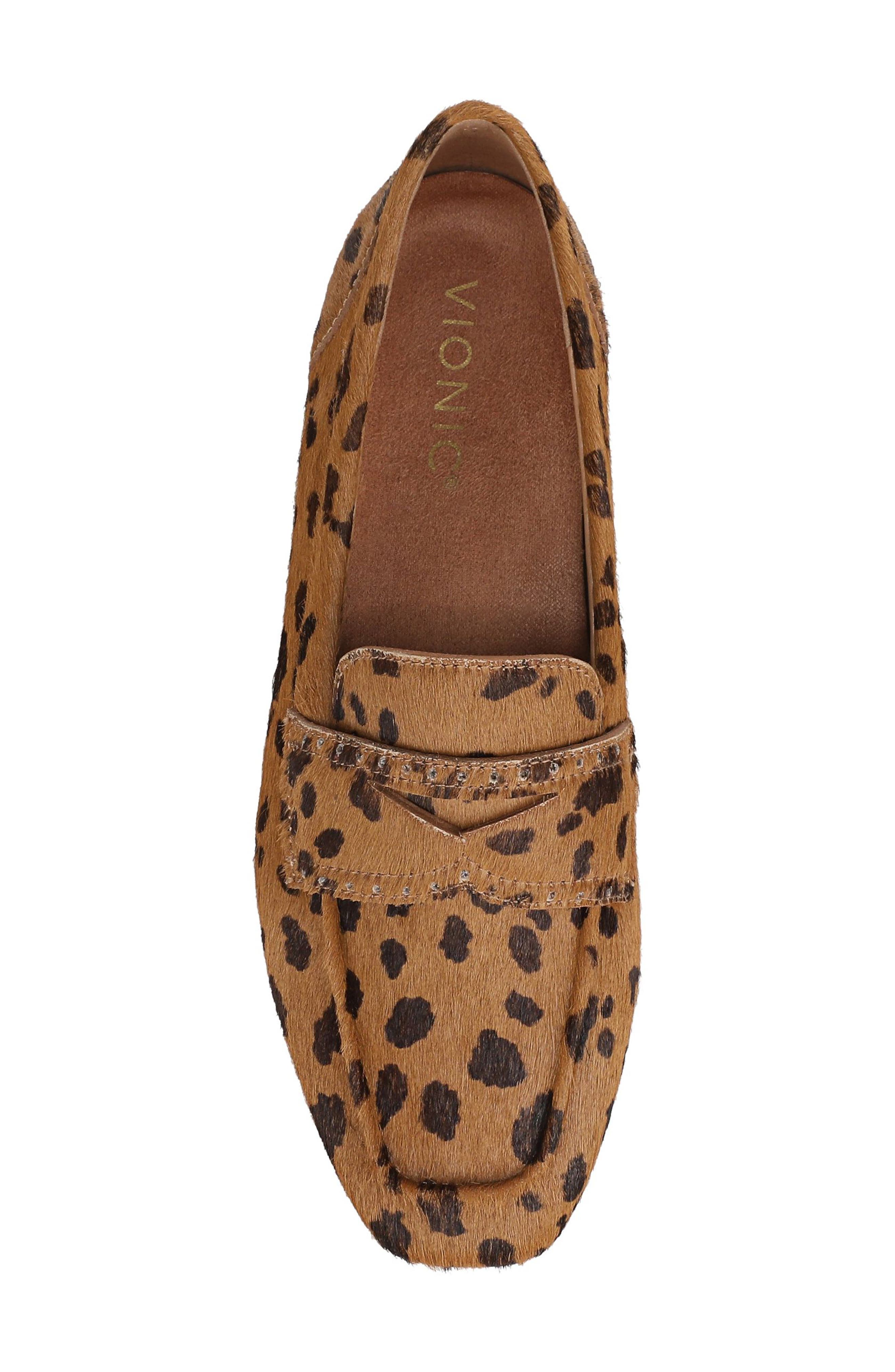 Sadie Penny Loafer, Alternate, color, TAN LEOPARD HAIRCALF