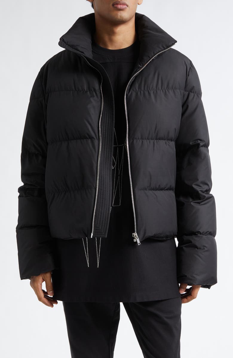 Moncler x Rick Owens Cyclopic Down Puffer Jacket, Main, color, Black