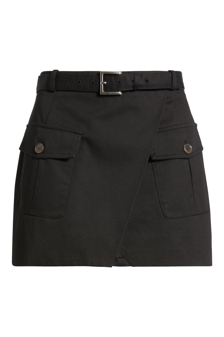 The Utility Cotton Cargo Miniskirt, Alternate, color, BLACK