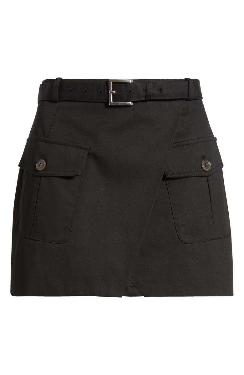 FRAME The Utility Cotton Cargo Miniskirt, Alternate, color, Black