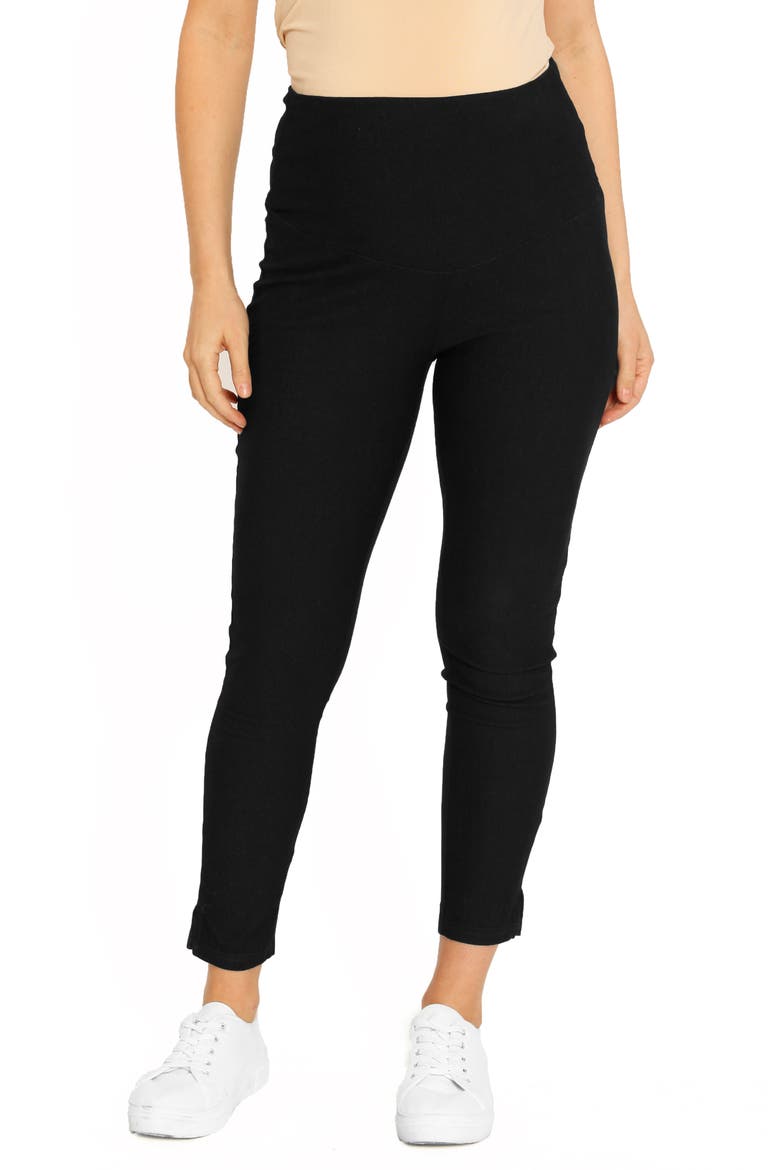 Deluxe Tummy Support High Waist Maternity Pants, Alternate, color, BLACK
