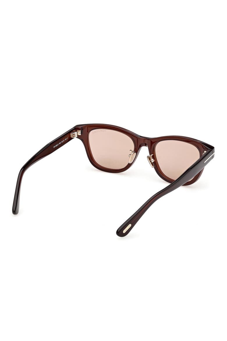 52mm Square Sunglasses, Alternate, color, SHINY DARK BROWN / BROWN