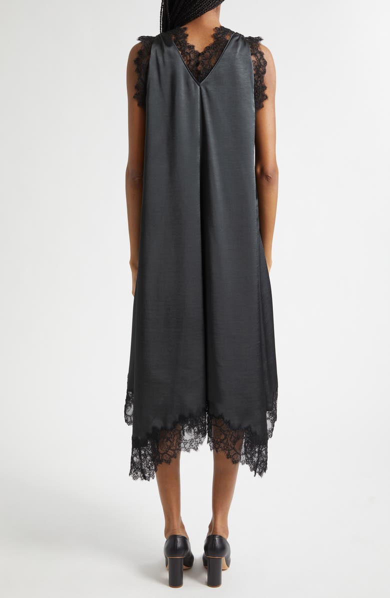 3.1 Phillip Lim Lace Detail Satin Dress, Alternate, color, Slate